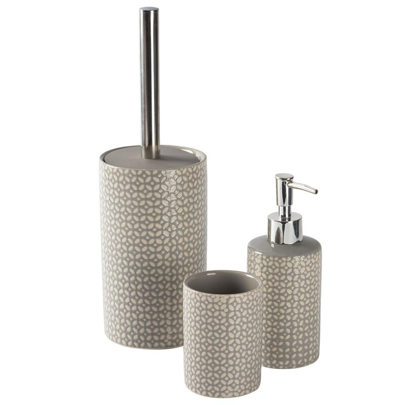 Harbour Housewares 3 Piece Bathroom Accessories Set Uk